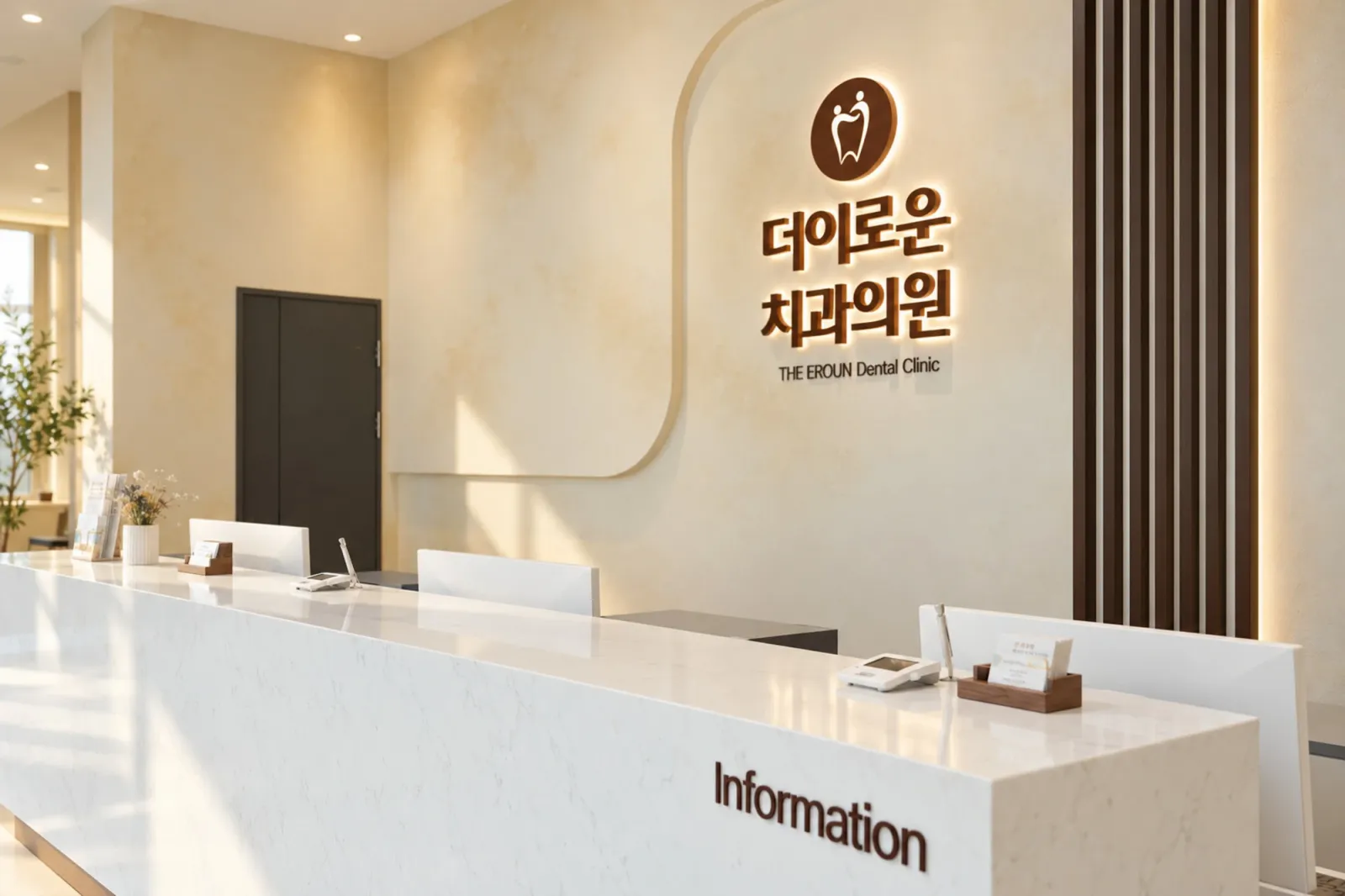 더이로운치과 접수 및 대기 공간